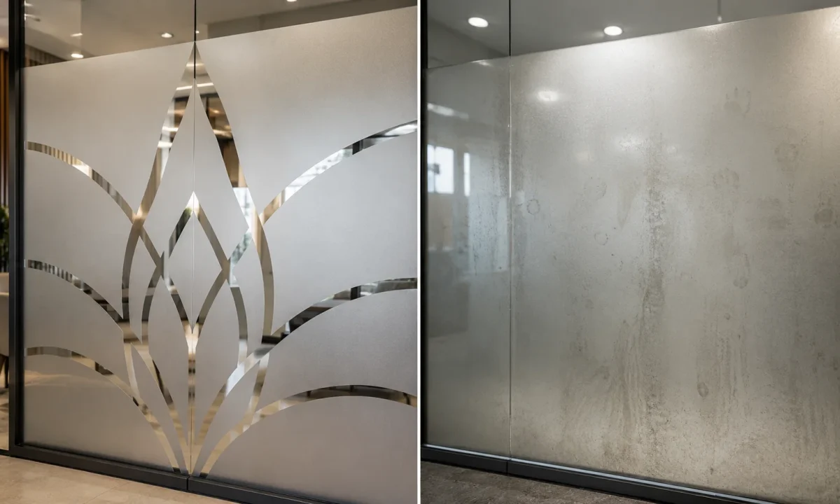 Frosted Window Film vs Sandblasted Glass | JHB & PTA